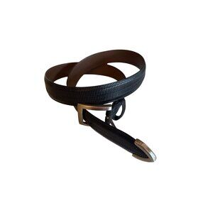 Harold Powell Fine Italian Leather Black Dress Belt Classic Traditional